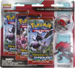 XY Breakthrough Zoroark 3-Pack Blister With Pin (Pokemon)