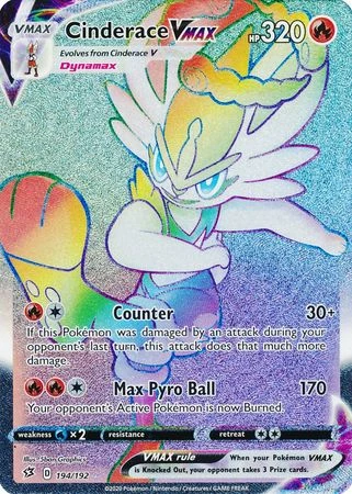 POKEMON Cinderace VMAX - 194/192 - Hyper Rare 1 POKEMON Cinderace VMAX - 194/192 - Hyper Rare