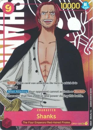 Shanks (Parallel) (Red Background) - OP01-120 - Secret Rare 1 Shanks (Parallel) (Red Background) - OP01-120 - Secret Rare