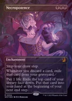 Magic The Gathering Necropotence 0094 Anime Borderless Confetti Foil