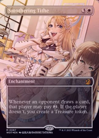 Magic The Gathering Smothering Tithe 0087 Anime Borderless Confetti Foil 1 Magic The Gathering Smothering Tithe 0087 Anime Borderless Confetti Foil